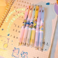 Push-type ballpoint pen ins high color cute value limited meaty sauce brush question speed dry 0.5mm black student water pen 