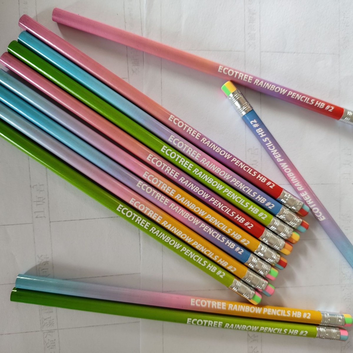 Arco Iris gradiente pluma protección del medio ambiente Jardín de Infantes Escuela Primaria graduación e-commerce transfronterizo e-commerce lápiz de madera personalizado