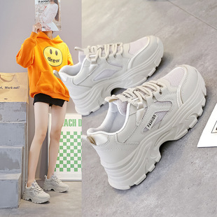 Dad's Shoes for Women 2025 Spring and Summer New Thick-Soled Mesh Breathable Popular Versatile Casual Sports Shoes for Women T85