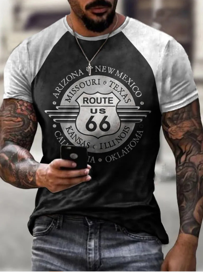 Comercio electrónico transfronterizo Amazon 3D Impresión digital hombres Camiseta cuello redondo manga corta casual Top moda tendencia fabricante