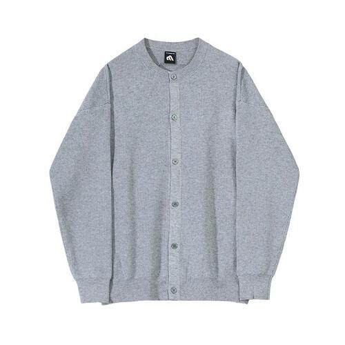 Cardigan Long-Sleeve T-Shirt for Men, Autumn Korean Version Fashion, Advanced Feel Knit Sweater, Loose Casual Outerwear