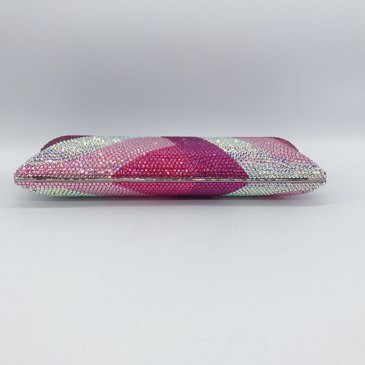 Túi clutch nữ đính đá rhinestone cầm tay hộp cứng dự tiệc — 10 # xanh ngọc chi tiết 45
