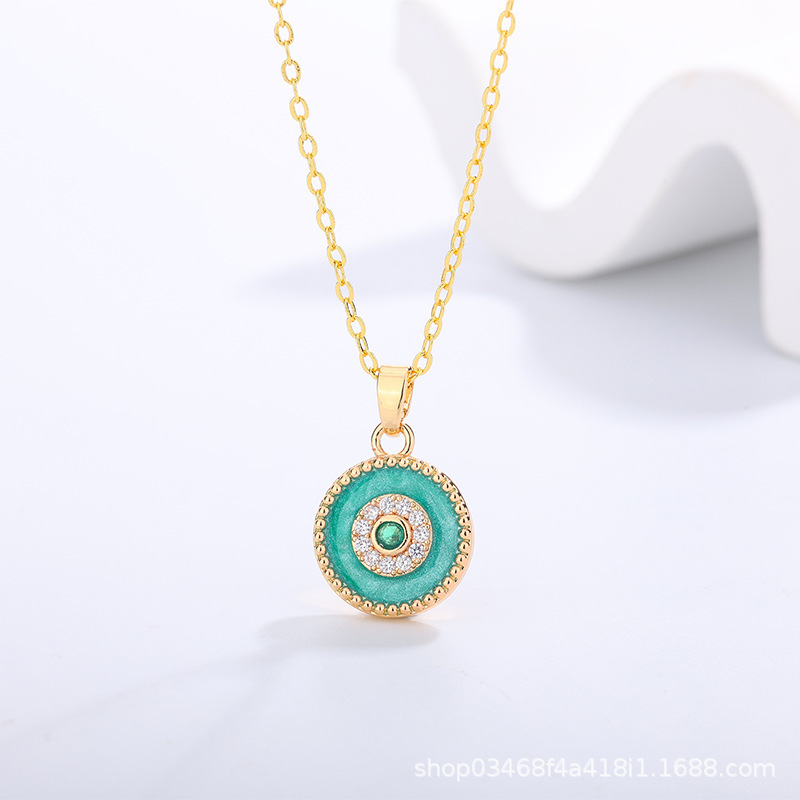 Angel's Eye Demon Thailand Tk Hot-Selling Style Compass Exquisite Clavicle Chain Personalized Light Luxury Necklace Niche Original Design Angel's Eye Demon Thailand Tk Hot-Selling Style Compass Exquisite Clavicle Chain Personalized Light Luxury Necklace Niche Original Design