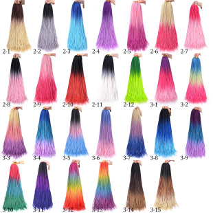 24inch Tomo Reggae Dreadlocks Wig Colorfulful Three-Strand Braids Colored Box Braids