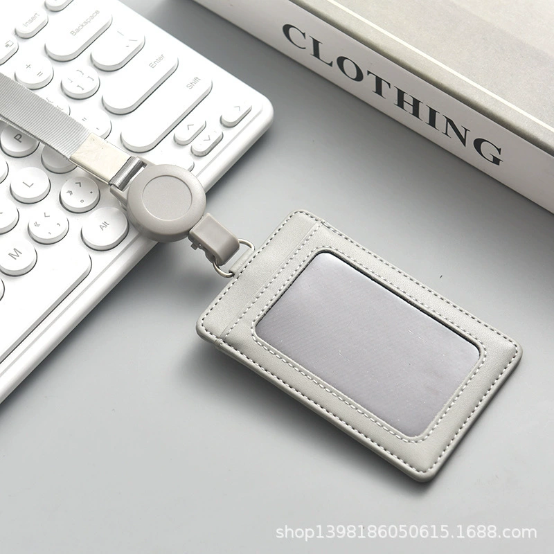 retractable factory brand identity protection cover work ID card holder with lanyard employee badge student ID card ID card
