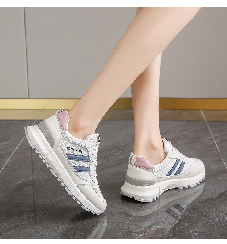 Sapatilhas de desporto em mesh para mulher calçado casual_voghion.com