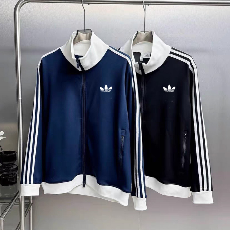 三叶草AD刺绣休闲夹克外套女春秋季百搭棒球服宽松情侣运动上衣男|undefined