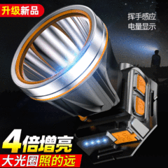 長距離照射USB充電式長寿命強力ライトヘッドランプ、アウトドアキャンプ用リチウム電池搭載ヘッドマウント型長距離照射鉱山用ヘッドランプ