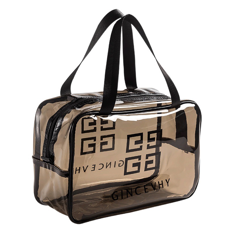 Bolsa cosmética de PVC transparente, impermeable y portátil