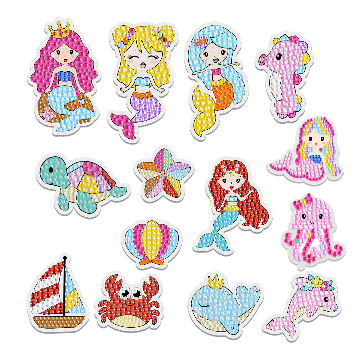 Pintura de Diamantes Popular Transfronteriza con Marco, Llavero de Pintura de Diamantes DIY para Niños, Juego de Caja de Colores para Pintura de Diamantes