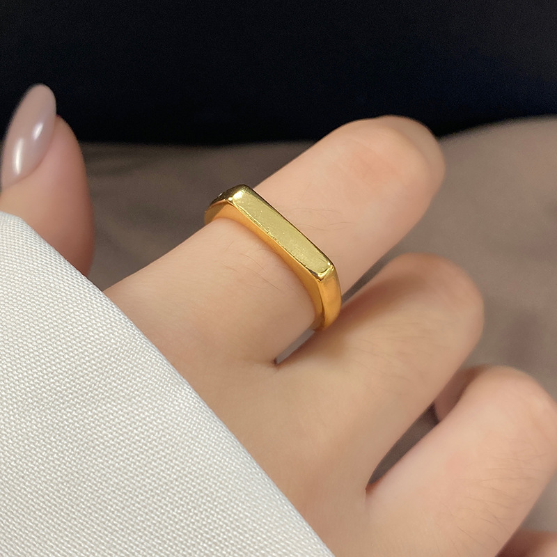 creative geometric simple shape design thin ring