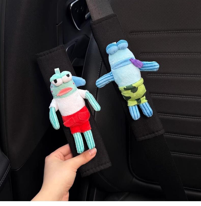 Cute New Car Seatbelt Shoulder Pads Decorative Protective Covers Anti-Wear Car Interior Decoration Dolls for a Couple Female