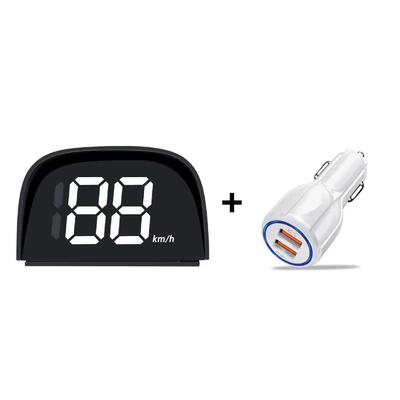 Hud Head-Up Display Car – Vehicle HUD - y05-dual-usb-white-car-speed-electronic-dog-voice-broadcast