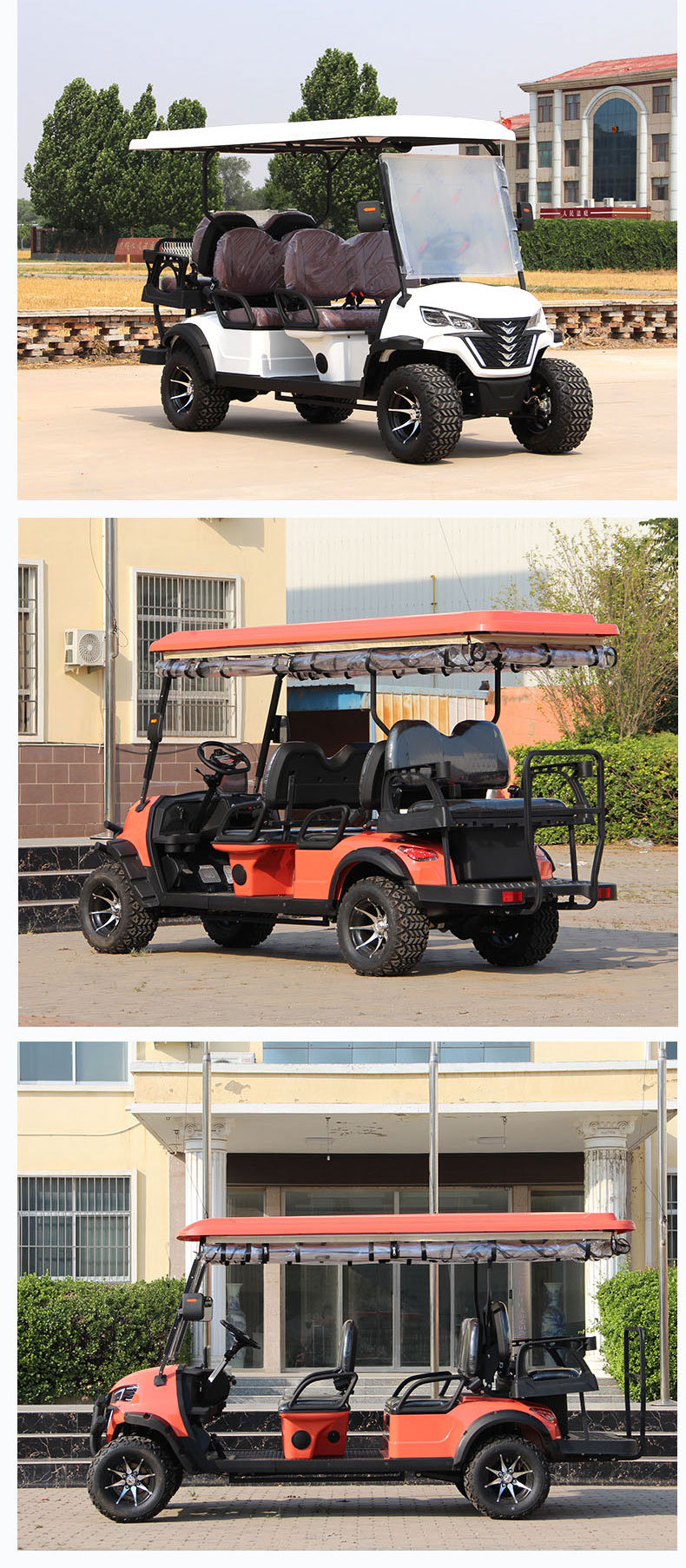 Electric golf cart for resort properties, scenic areas, sightseeing, reception, and tourist tours