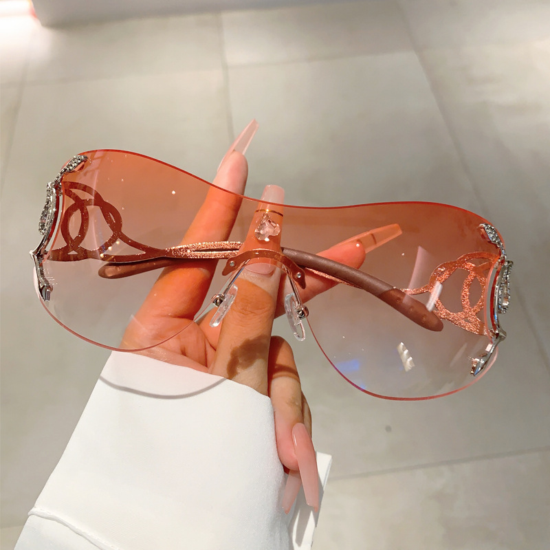 Personalized Fashionable Frameless Snake Shaped Y2k Sunglasses_voghion.com