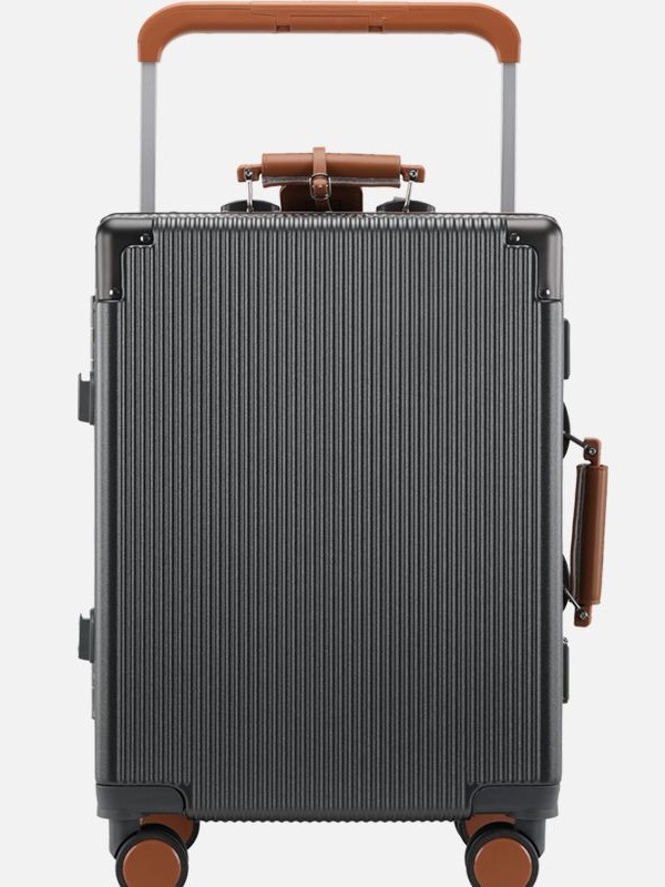 Maleta con marco de aluminio para mujer, equipaje de mano de 20 pulgadas con cerradura de contraseña y ruedas universales silenciosas, maleta con asa ancha para hombre, maleta para PC de 24 pulgadas.