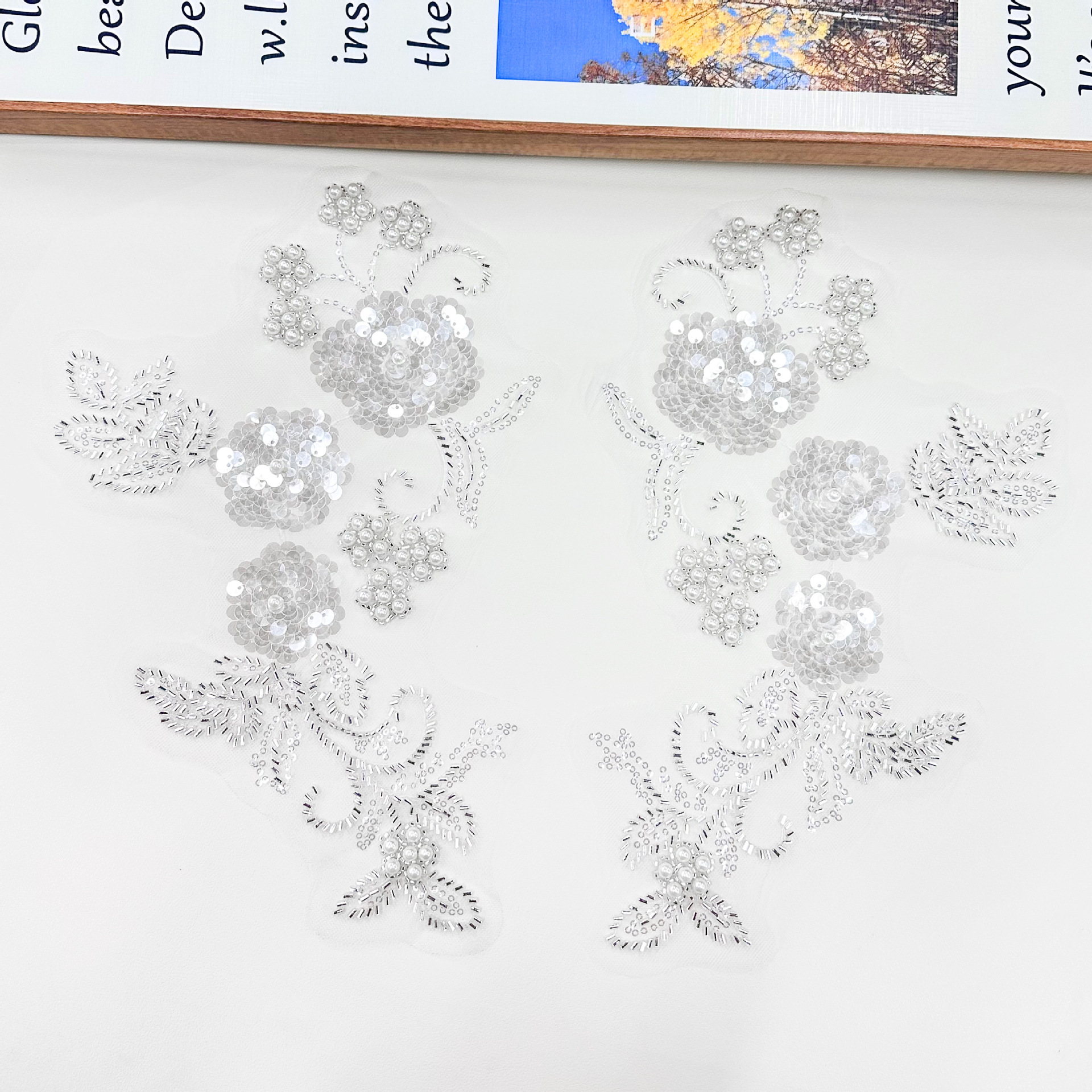 Cuentas estereoscópicas bordadas cuentas esquinilla flor de encaje decal vestido de boda tofacé ropa infantil DIY ropa camisa accesorios image 3