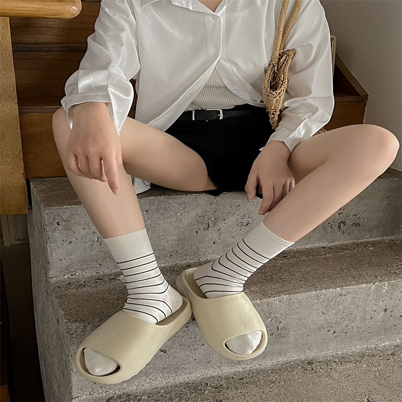 Striped Socks, Women's Long Socks, Versatile Socks, Socks with Sneakers, Ins Trendy Socks, Same Style as Xiaohongshu