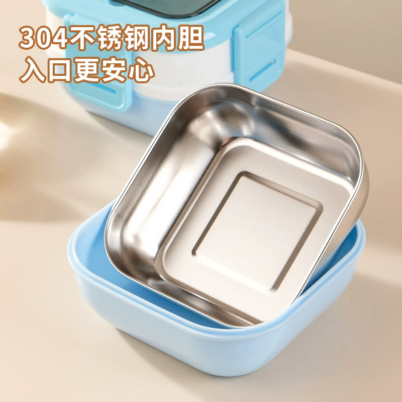 Double-layer lunch box stainless steel, plastic tableware, thermos