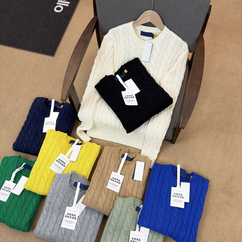 【Scannable】RL Ralph Lauren 100% Combed Cotton Crew Neck Cable Knit Pullover Long Sleeve Casual Sweater 【Scannable】RL Ralph Lauren 100% Combed Cotton Crew Neck Cable Knit Pullover Long Sleeve Casual Sweater