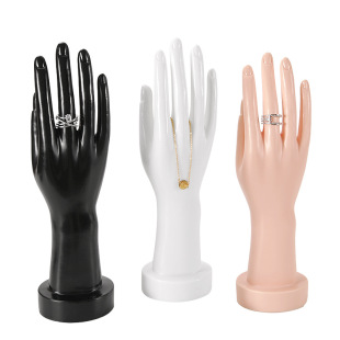 Plastic Women's Hand Model Thin Bottom Women's Short Hand Right Hand 27CM Master Ring Jewelry Women's Gloves Display Hand Model Bracket