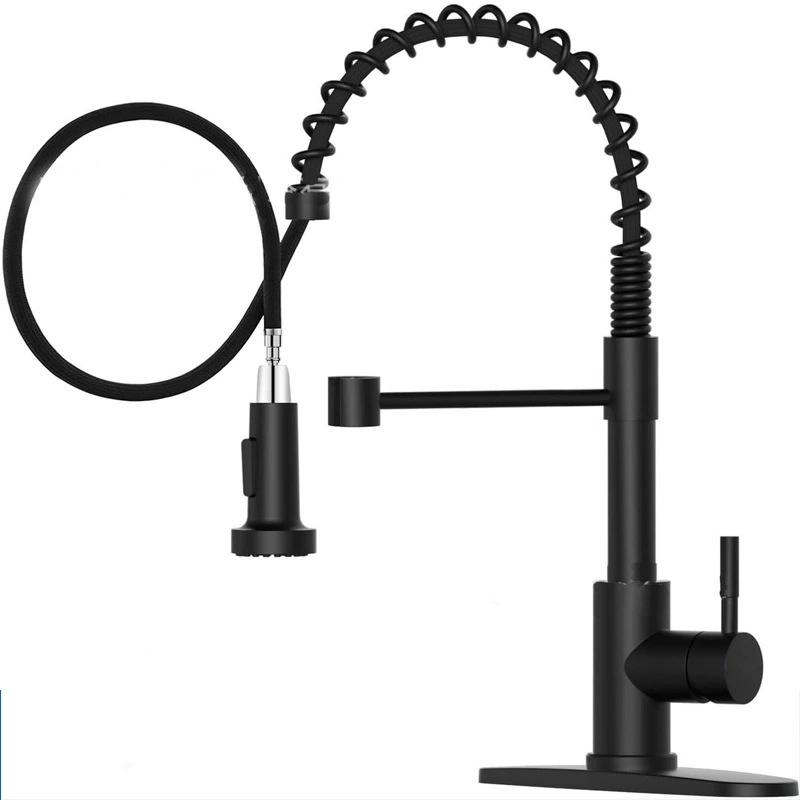 Supply cross-border spring faucet kitchen hot and cold high pressure pumping, stretching, rotating, household sink faucet