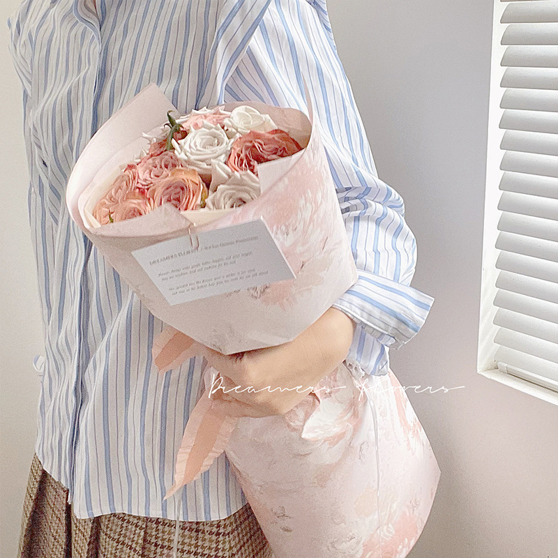 Sueño de nuevo jardín vintage papel de embalaje de flores pintura al óleo papel Kraft material de la tienda de flores al por mayor ramo bolsa de regalo Flor de Papel