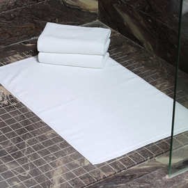 全棉酒店地巾 32支双股线白色纯棉吸水地垫浴室加厚压字提花地巾