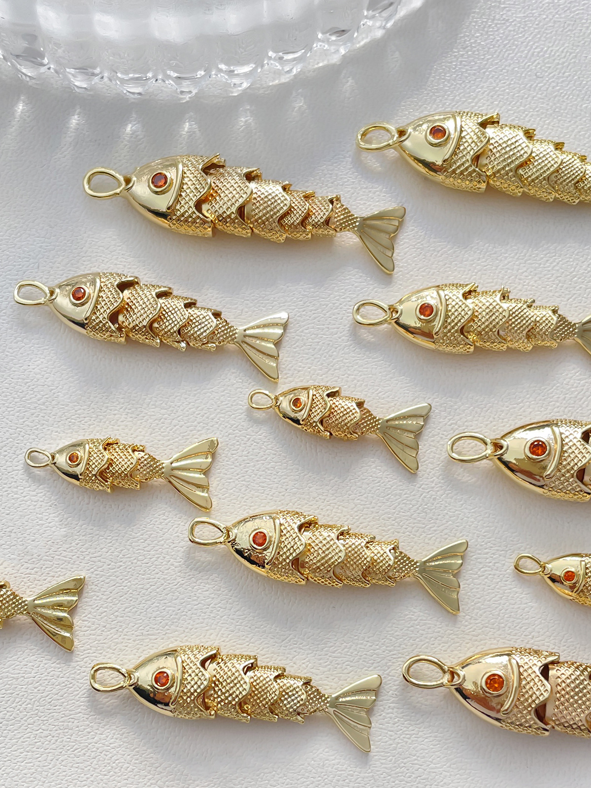 2g Weight Pendant, Earring Findings Jewelry Making Type 1 Piece Copper Fish Pendant Earring Findings DIY Jewelry Accessories Bracelets Necklace