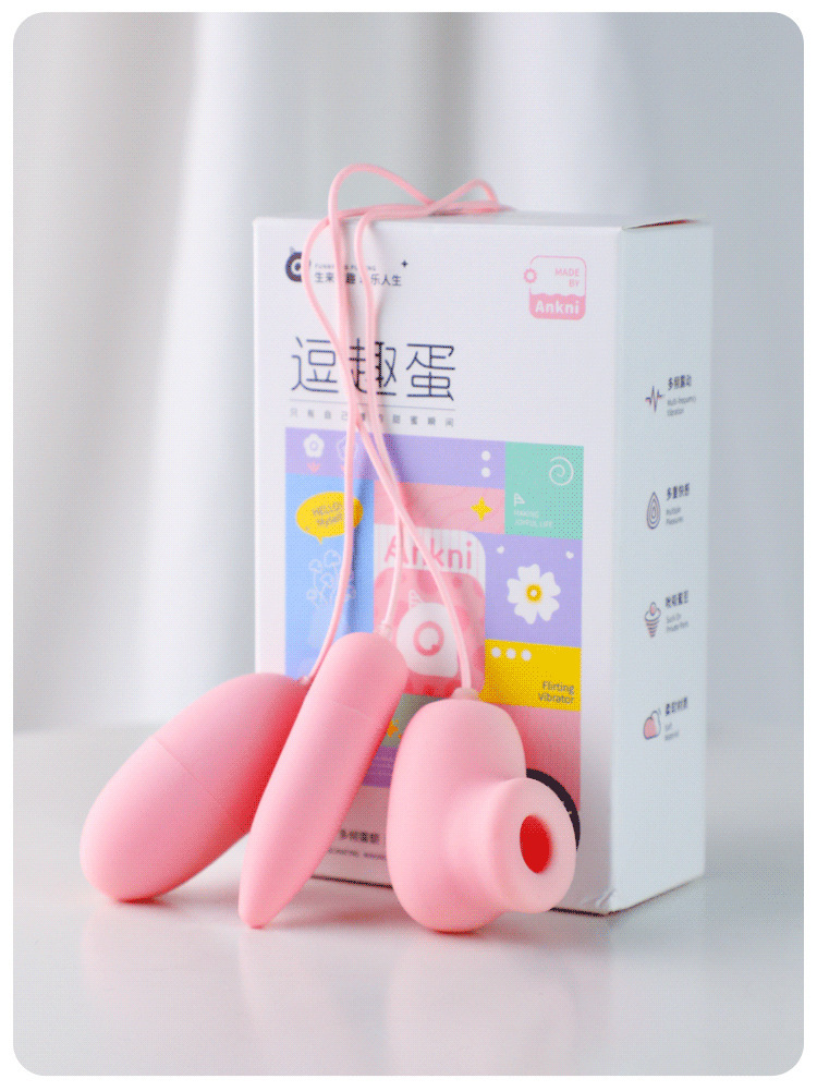 Sucking and Vibrating Egg Set with Wired Remote, Silicone and ABS, Purple — detail image 37