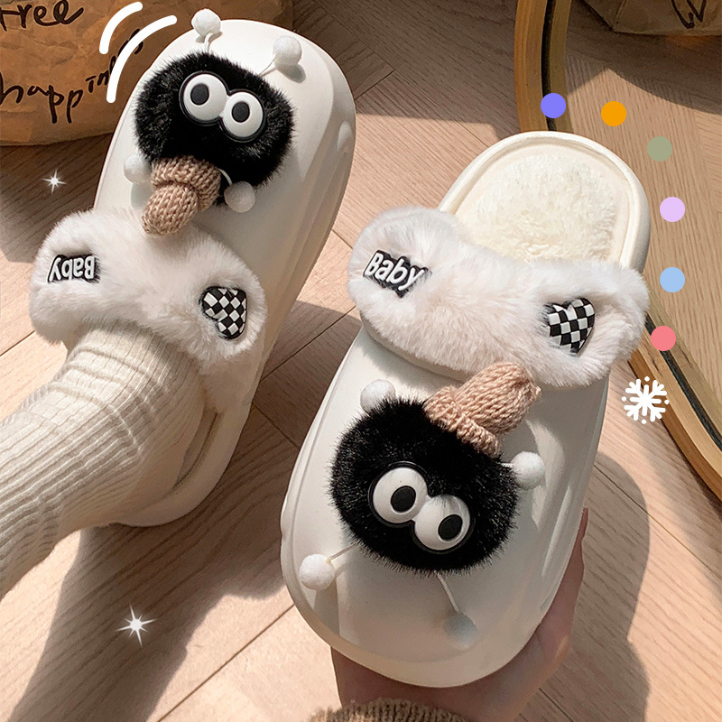 Zapatillas de algodón desmontables para mujeres de invierno para el hogar interior bolsas lindas para el hogar zapatillas impermeables cálidas para hombres