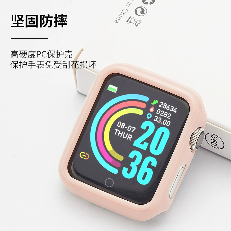 Совместимый чехол IWATCH7 5/6/7/8 Apple PC цветного сладкого цвета жесткая оболочка защитная оболочка полая водонепроницаемая крышка