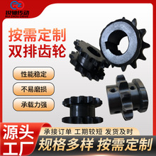 45钢号齿轮4分双排链轮10A假工业传动单双节距高精度链轮