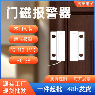 Surface-Mounted Window Wooden Door Magnetic Switch Alarm Sensor Home Anti-Theft Cross-Border Wired High Decibel 124V