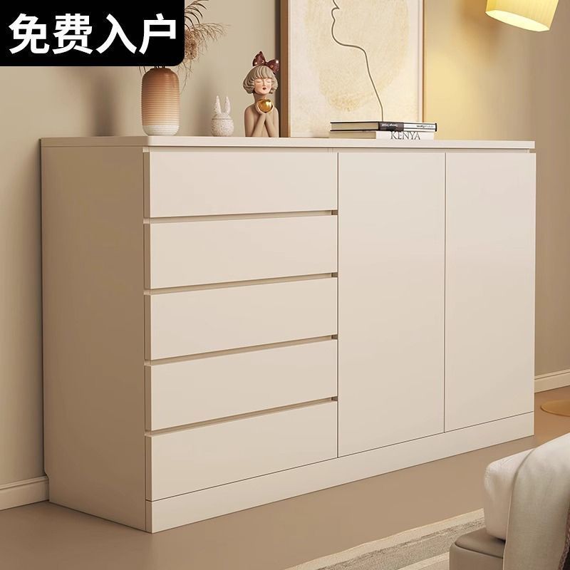 Drawer Chest Household Bedroom Drawer Storage Cabinet Simple Modern Multi-Layer Drawer Chest Double Door Sideboard Cabinet