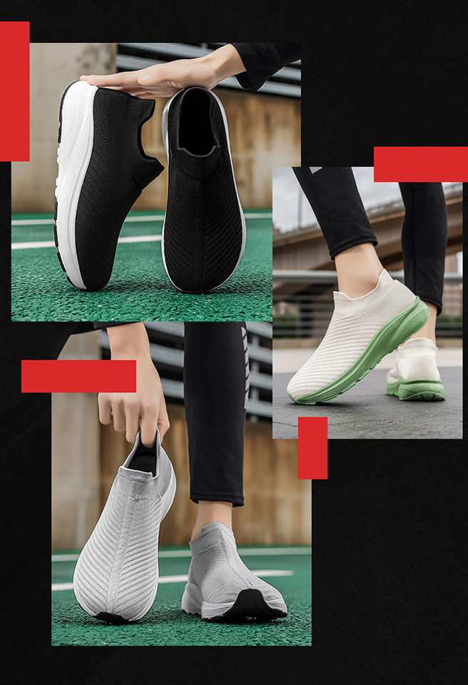 Giày lười vải dệt lưới unisex xỏ chân đế mềm nhẹ cỡ lớn, gót 3-5 cm — A 81m màu, A81 màu xám, A81 màu đen chi tiết 4