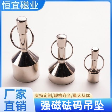Magnetic Pendant Hook, Strong Magnet, Neodymium Iron Boron, No-Drill Magnet, Keychain, Stainless Steel Detector