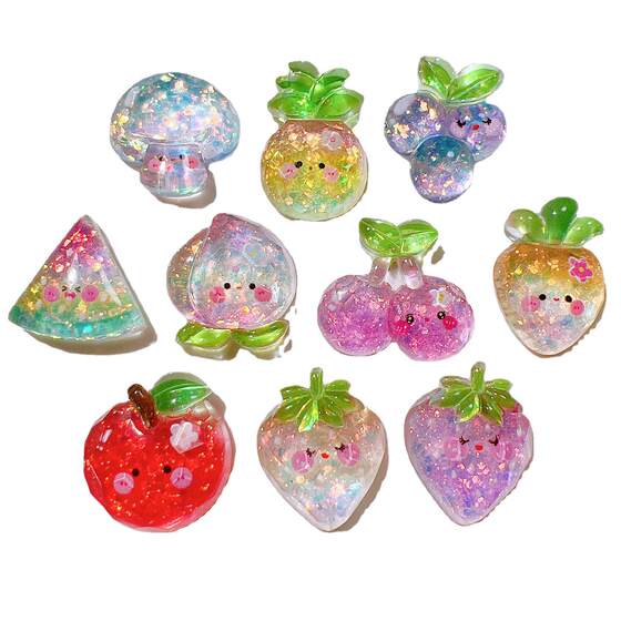 Resin accessories wholesale diy accessories shoe buckle handmade material water cup cream glue headdress AB glue cut fruit