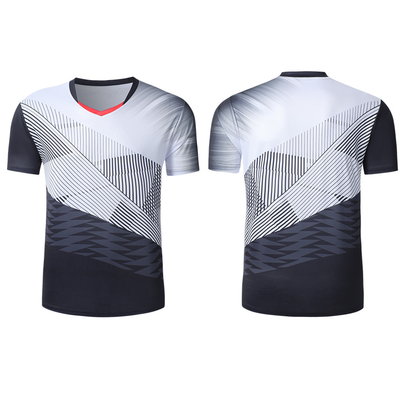 Cross-border Badminton Clothing suit Quick-drying Women's Short-sleeved Volleyball Tennis Table Tennis Clothing Men's Summer Sportswear for Foreign Trade
