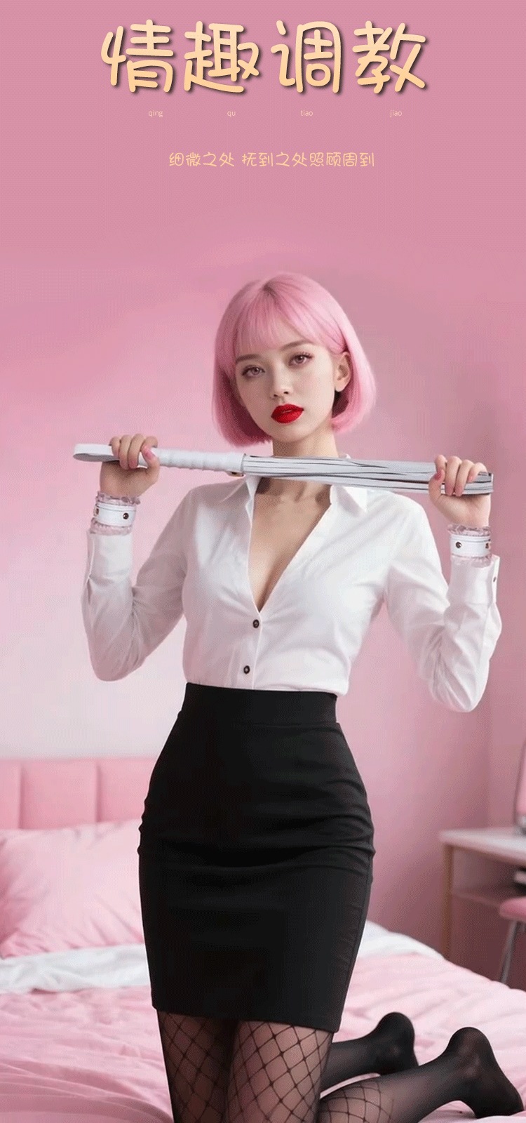 10-Piece Adult Bondage Kit in White PU Leather with Metal Hardware — detail image 11