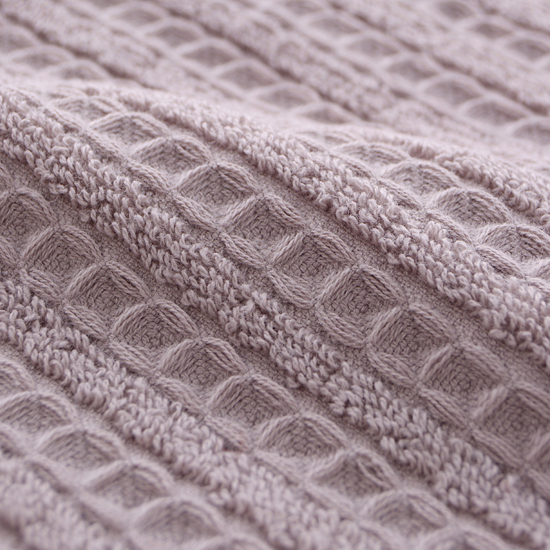 Toalla de baño de algodón con nido de abeja jacquard absorbente_voghion.com