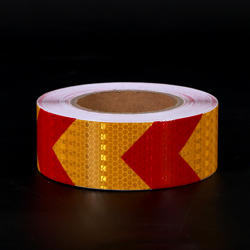 红黄箭头反光贴道路交通导向标识地贴消防警戒线警示车身反光胶带