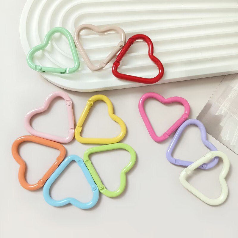 Zinc Alloy Heart Carabiner Colorful Paint Peach Heart Hanging Buckle Heart-Shaped Keychain DIY Jewelry Accessories Lanyard Buckle Zinc Alloy Heart Carabiner Colorful Paint Peach Heart Hanging Buckle Heart-Shaped Keychain DIY Jewelry Accessories Lanyard Buckle