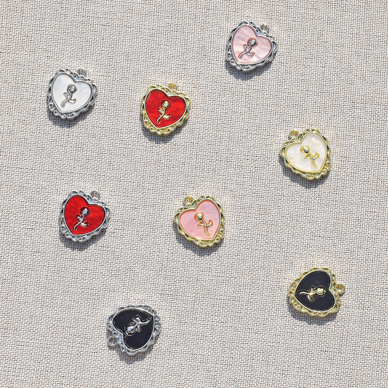 20g Weight Pendant Jewelry Making Type Charms Classification 10 PCS/Package Quantity Alloy Material Heart Shape Pattern All Seasons Season Polished Finish Plating Design Sweet Style 10 PCS/Package Alloy Heart Shape Polished Pendant Charms 9