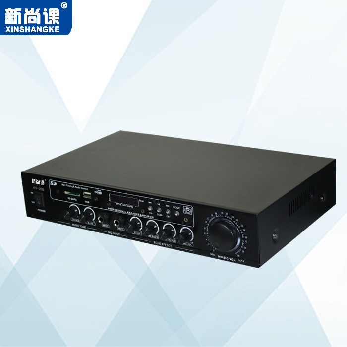 Amplificador de alta potencia de alta fidelidad multifuncional sala de aula karaoke doble micrófono doble tarjeta de canal amplificador