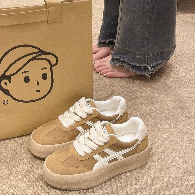 Plataforma Maillard zapatos de entrenamiento alemanes de cuero genuino de las mujeres retro zapatos de argán a juego zapatillas de deporte casuales ins moda Otoño 2024