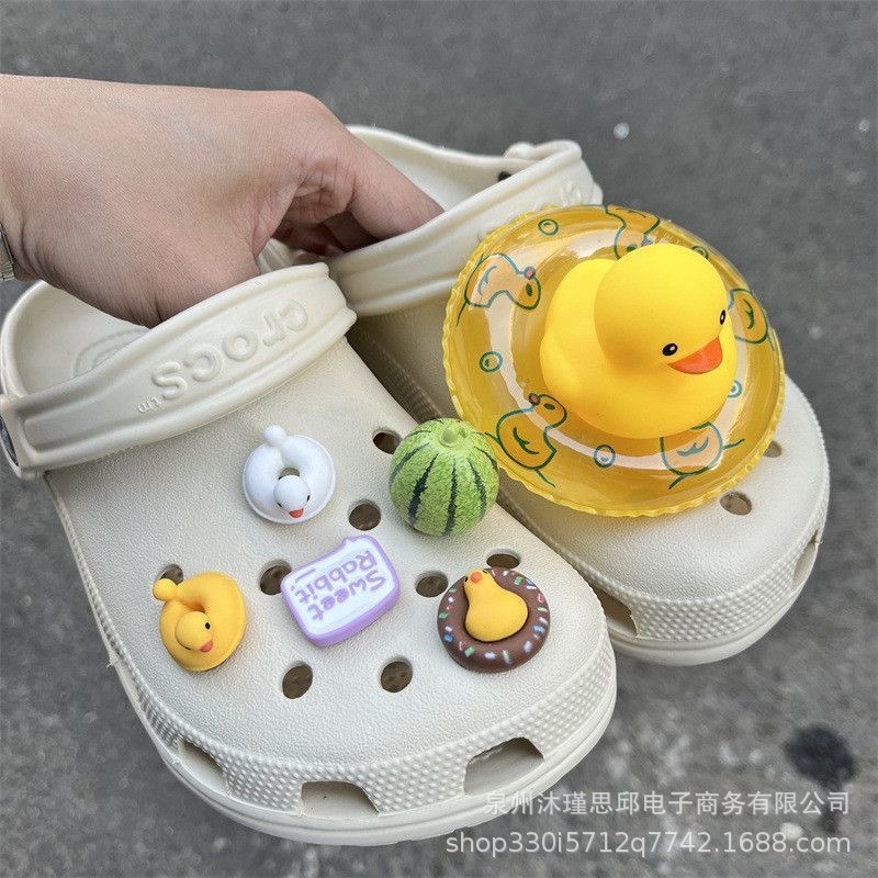 下駄アクセサリー DIY 靴バックル リトルイエローアヒル かわいい靴の花 立体子供用クロスボーダー靴ひも Amazon 装飾
