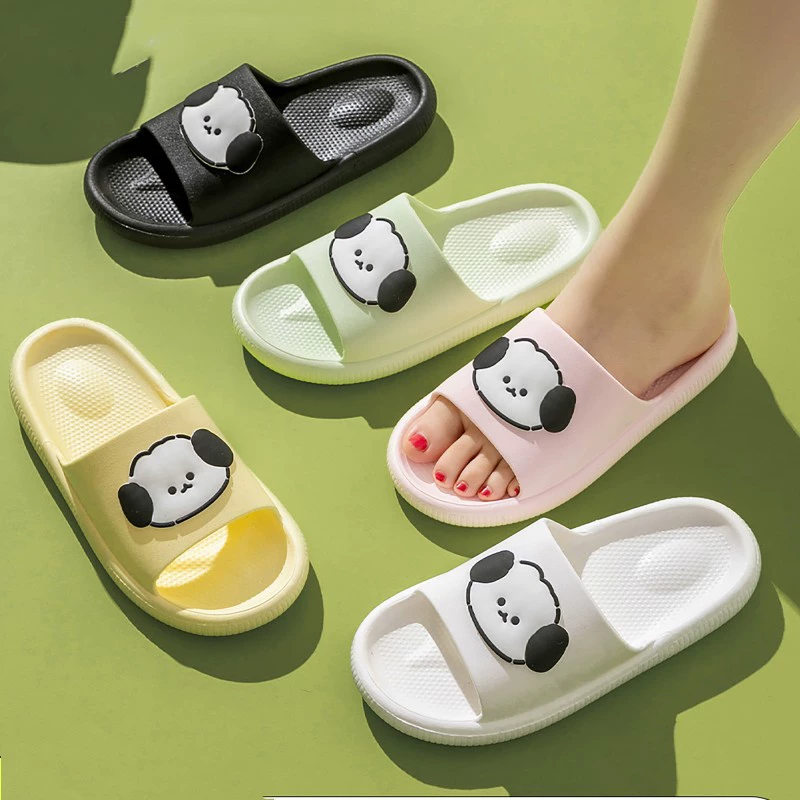 Новый стиль тапочки для женщин Летняя одежда онлайн знаменитости выходят универсальные щенки милые домашние Нескользящие сандалии для мужчин