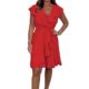 2025 European and American Women's Summer New Amazon V-neck Tight Waist Skirt Ruffled Solid Color dress Women