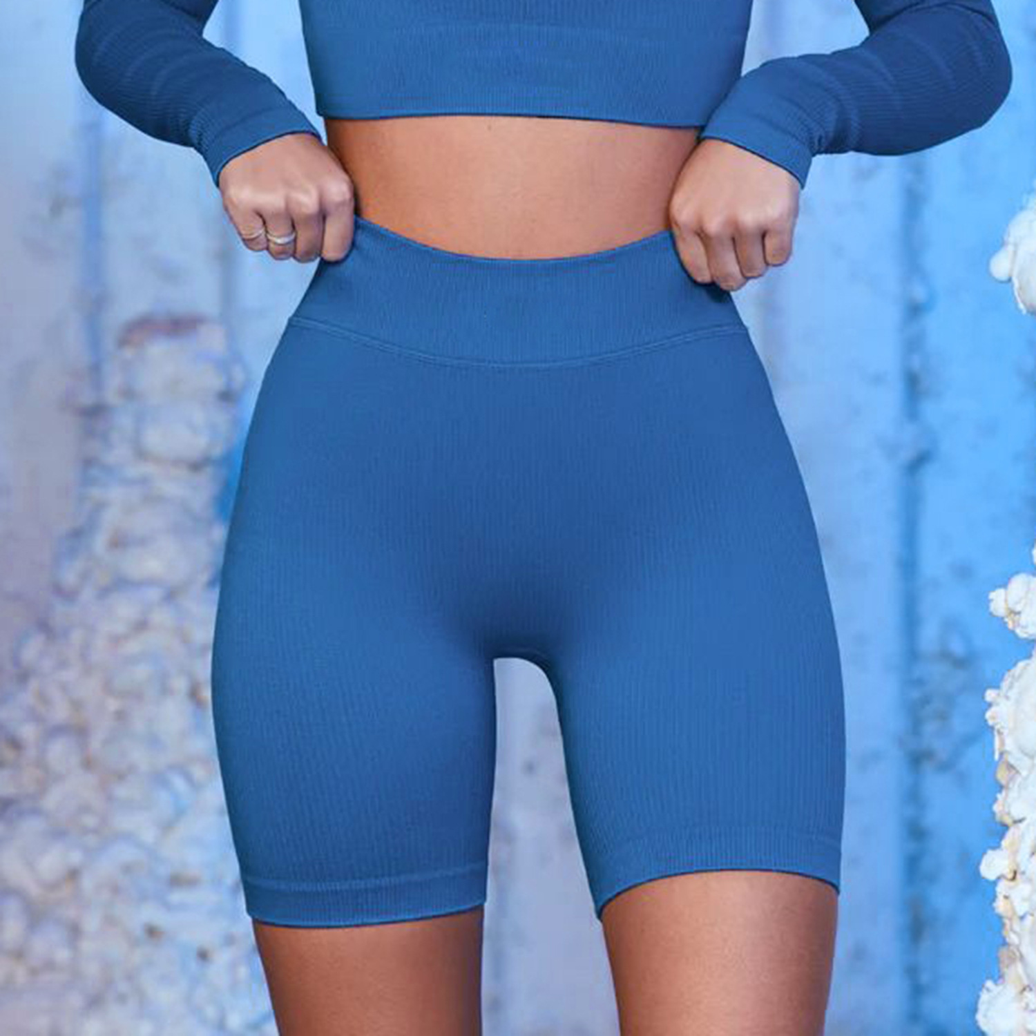 Europeos y estadounidenses de hilo sin pierna trajes deportivos de manga larga chaleco de yoga en una sola pieza pantalones de acondicionamiento de la mujer